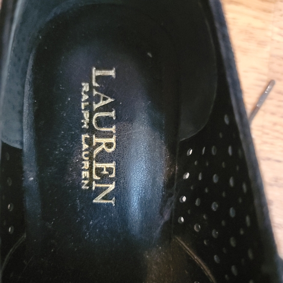 Ralph Lauren suede black oxfords women's size 7 Never worn - Picture 8 of 9